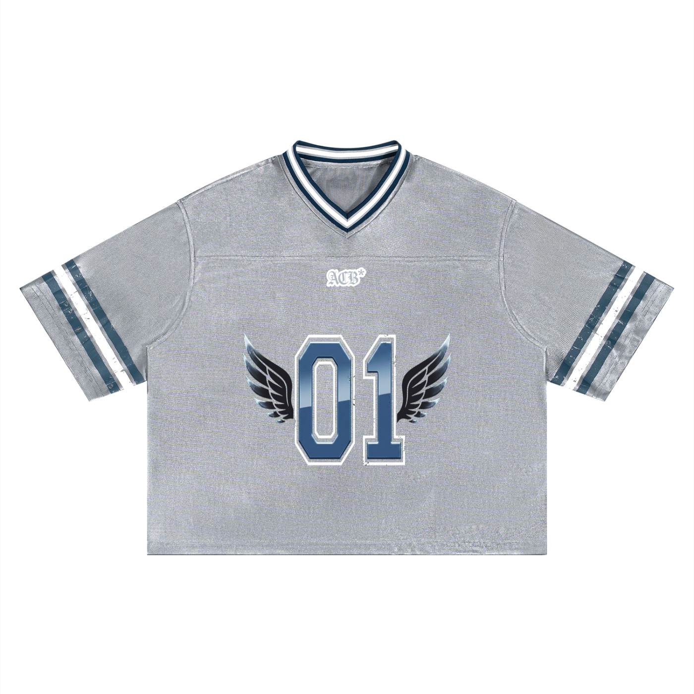 ACB* 01 Wings V-Neck Patchwork Striped Football Jersey