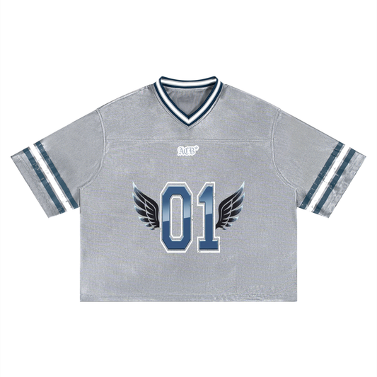 ACB* 01 Wings V-Neck Patchwork Striped Football Jersey