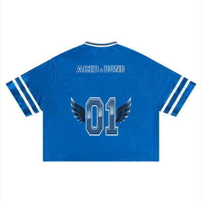 ACB* 01 Wings V-Neck Patchwork Striped Football Jersey