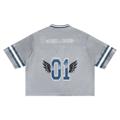 ACB* 01 Wings V-Neck Patchwork Striped Football Jersey