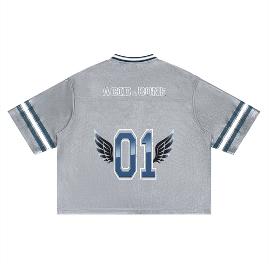 ACB* 01 Wings V-Neck Patchwork Striped Football Jersey